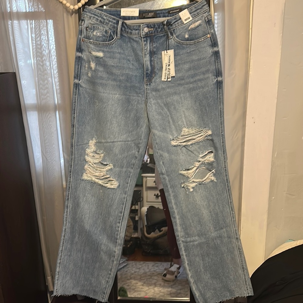 Distressed Judy Blue Straight Leg Jeans